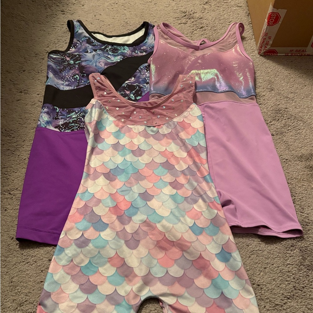Colorful Girls' Gymnastics Leotards Set